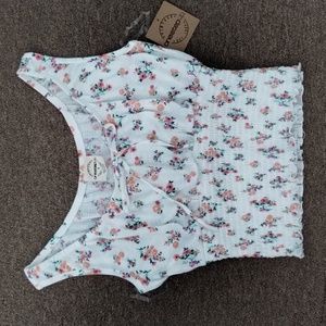 Floral waist ruched tank top